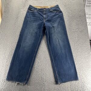 Vintage Plugg Jeans Mens 36x32 Blue Dark Wash Cotton Relaxed Baggy Denim